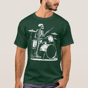 Camiseta esqueleto toca tambor