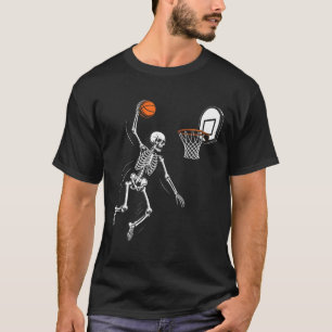 Camiseta Esqueleto Tocando Esqueleto Piada de Halloween Hom