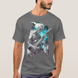 Camiseta Esqueleto tocando guitarra Rock Shredding Guitarra