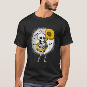 Camiseta Esqueleto Tocando Instrumento de Tuba Sousafone Oc