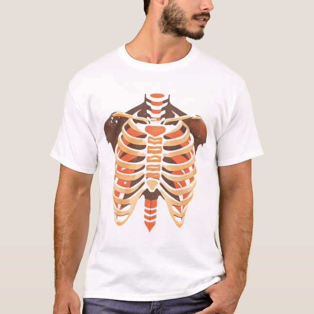 Camiseta Esqueleto torácico de halloween (Frente)