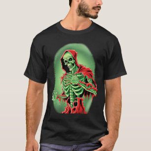 Camiseta Esqueleto Verde Assustador Morte Inumano Horror Oc