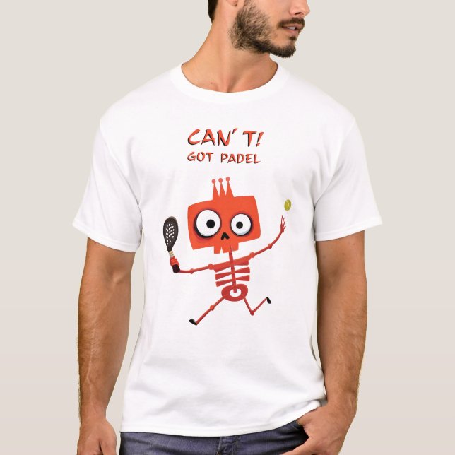 Camiseta Esqueleto Vermelho Engraçado | Não posso. Tenho Pa (Frente)
