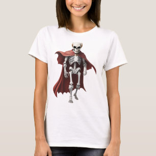 Camiseta Esqueleto vestido de super-herói