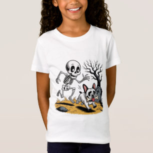 Camiseta Esqueleto vs Bulldog Francês – Divertida Caça de H