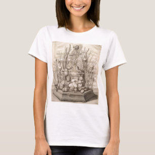 Camiseta Esqueletos assustadores, crânios e árvores do