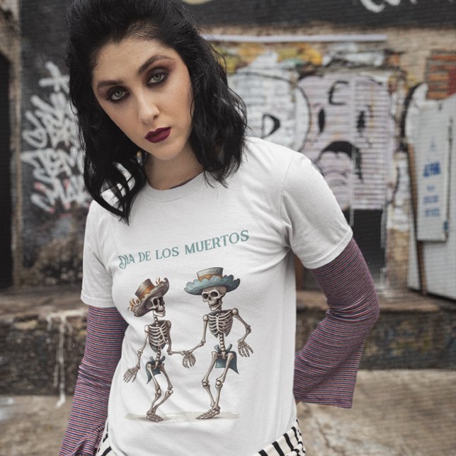 Camiseta Esqueletos dançarinos do Dia de los Muertos person (Criador carregado)