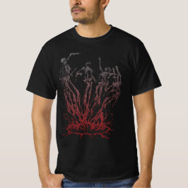 Camiseta Esqueletos Erguendo-se das Chamas