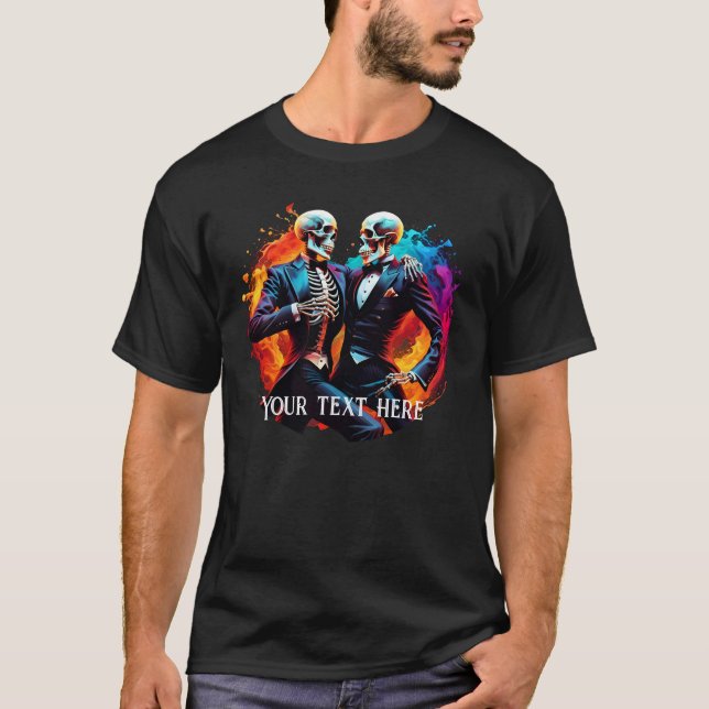 Camiseta Esqueletos na dança dos naipes (Frente)