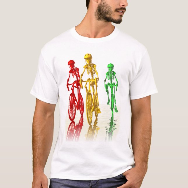Camiseta Esqueletos que montam bicicletas (Frente)