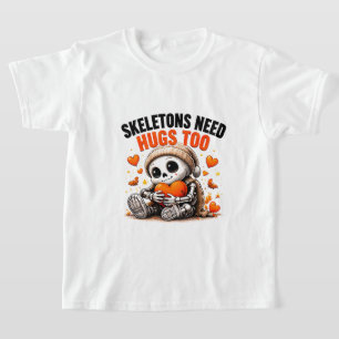 Camiseta Esqueletos Também Precisam de Abraços Cute Hallowe