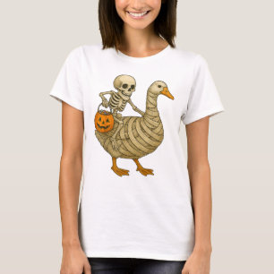 Camiseta Esqueletrizando Mamãe Goose Halloween Engraçado Pu