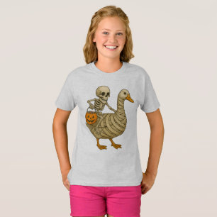 Camiseta Esqueletrizando Mamãe Goose Halloween Engraçado Pu