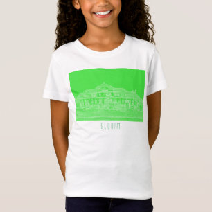 Camiseta Esquema da arquitetura da estação de trem Slonim