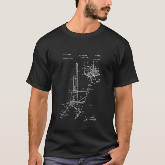 Camiseta Esquema da Cadeira do Elevador de Esqui (Frente)