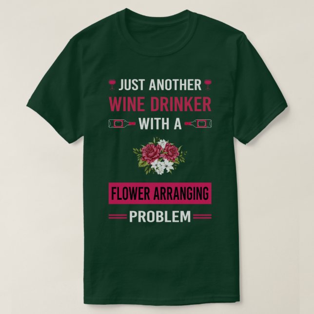 Camiseta Esquema De Arranjo Da Flor Para Bebidas De Vinho D (Frente do Design)