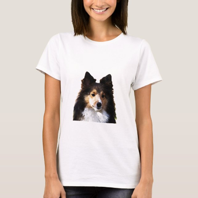 Camiseta Esquema de pintura de Sheltie Dog (Frente)