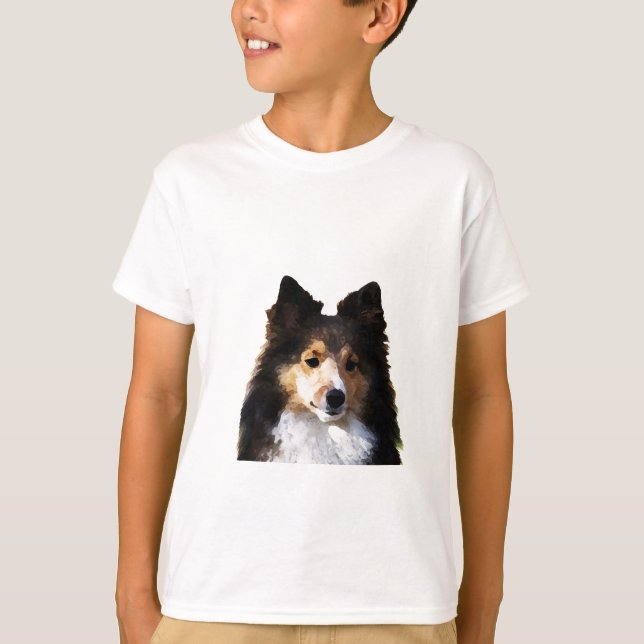 Camiseta Esquema de pintura de Sheltie Dog (Frente)
