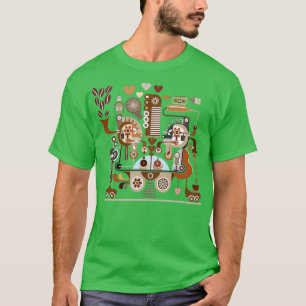 Camiseta Esquema do processo de Fazer de café estriado com