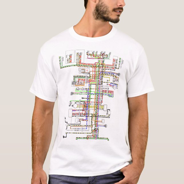 Camiseta Esquema elétrico colorido (Frente)