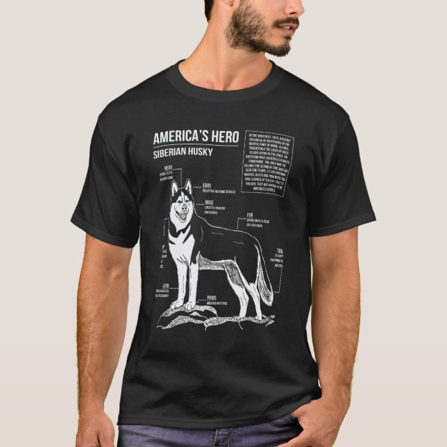 Camiseta Esquema engraçado de husky (Frente)
