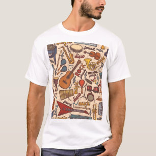 Camiseta Esquema Musical: Vintage Colorida Sem Olho.