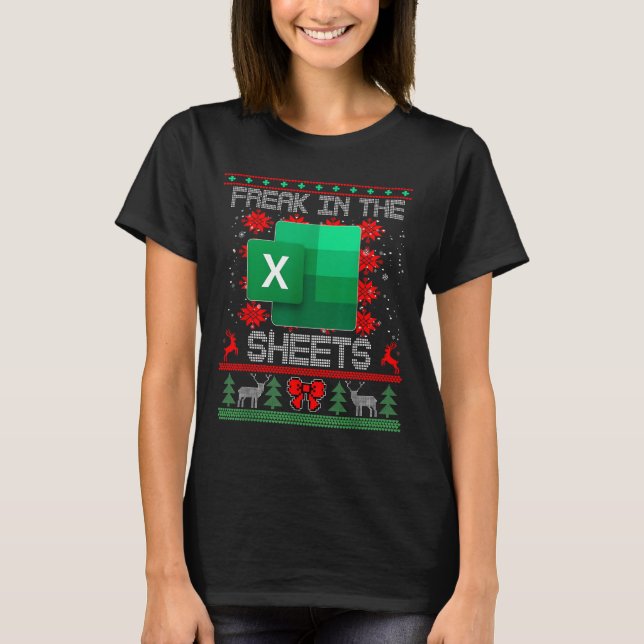Camiseta Esquema Nas Folhas Do Excel Spreadsheet Ugly Chris (Frente)