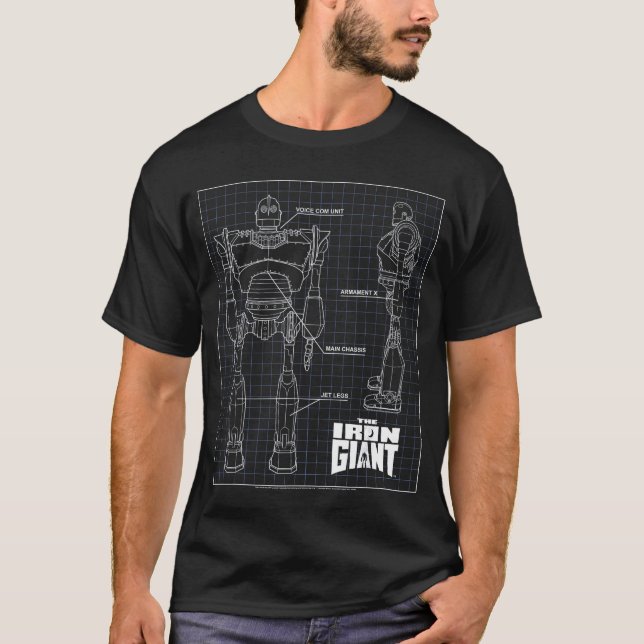 Camiseta Esquemático da família do Gigante de Ferro (Frente)