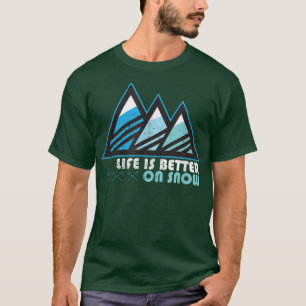 Camiseta Esqui A VIDA É MELHOR NA NEVE Esquiando