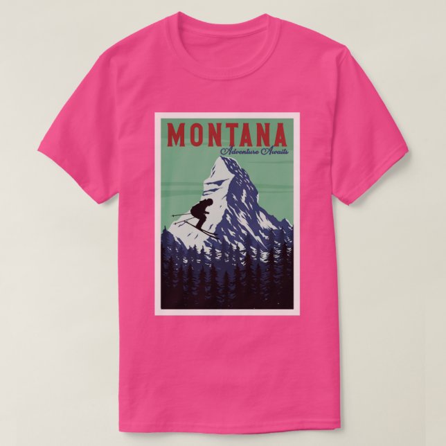 Camiseta Esqui alpino de Montana (Frente do Design)