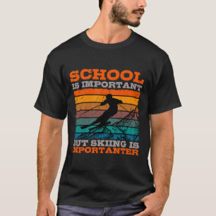 Camiseta Esqui alpino retrô de Descida de escola secundária
