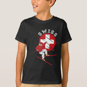 Camiseta Esqui Alpino Suíço Schweiz Raízes Bandeira da Suíç
