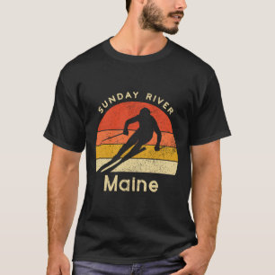 Camiseta Esqui Antigo Sunday River Maine Montanha