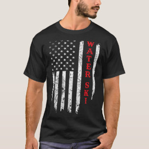 Camiseta Esqui Aquático Bandeira Americana Distorcida 4 de