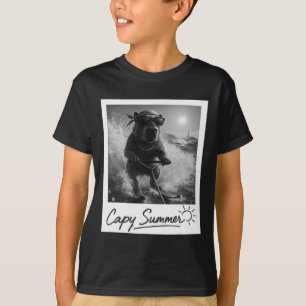 Camiseta Esqui Aquático Capyra Verão Meme Engraçado
