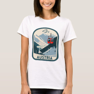 Camiseta Esqui Áustria Estilo de Imagem Retroativa Estilo A
