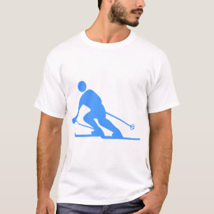 Camiseta Esqui - Azul-Bebê