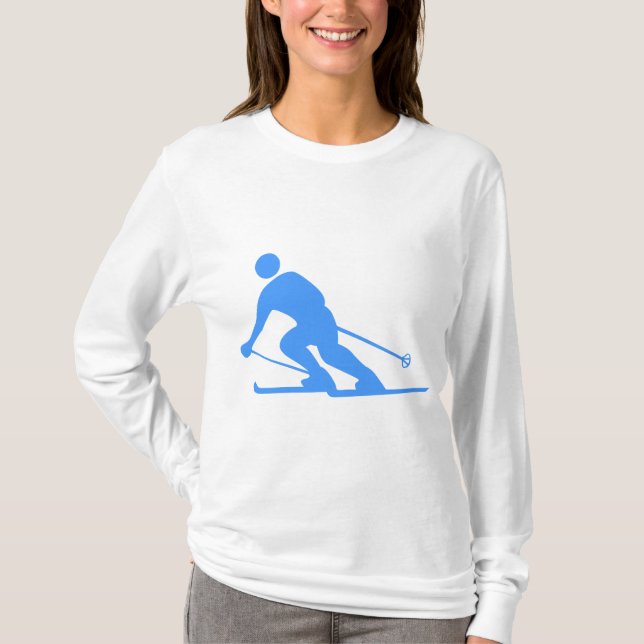 Camiseta Esqui - Azul bebê (Frente)