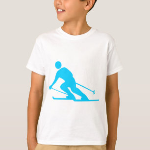 Camiseta Esqui - azul-céu
