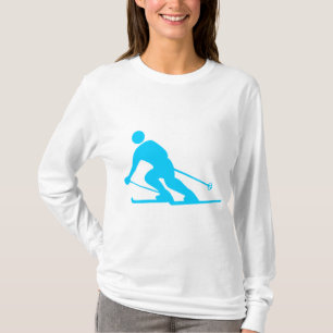 Camiseta Esqui - azul-céu