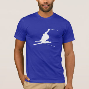 Camiseta Esqui azul da neve