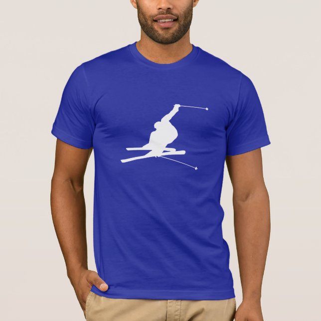 Camiseta Esqui azul da neve (Frente)