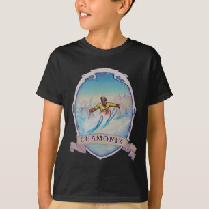 Camiseta Esqui Chamonix, França Férias de Esqui na Neve Vin