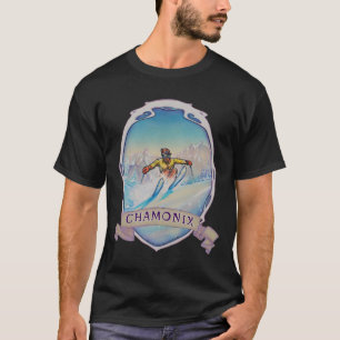 Camiseta Esqui Chamonix, França Férias de Esqui na Neve Vin