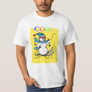 Camiseta Esqui Colorido de Snowman   bonitão engraçado   