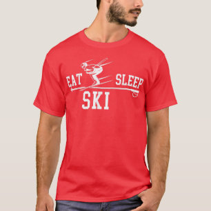 Camiseta Esqui Comer Sono Repetir Inverno Neve Esporte Pele