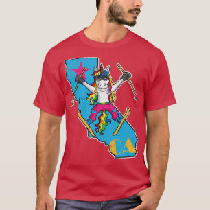 Camiseta Esqui da Califórnia - Unicórnio - Traço Retroativo