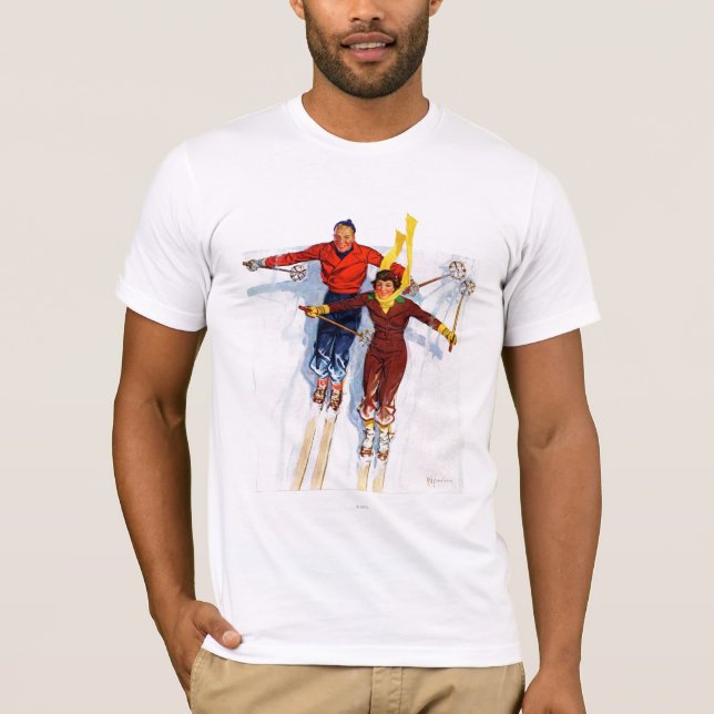 Camiseta Esqui da Descida do casal (Frente)