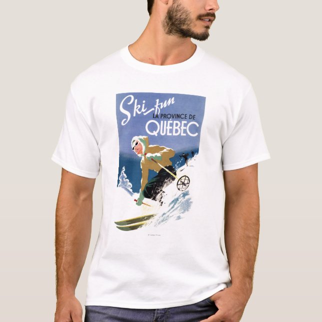 Camiseta Esqui da mulher - poster inglês e francês (Frente)