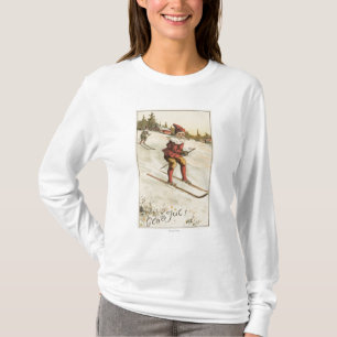 Camiseta Esqui de GreetingSanta do Natal